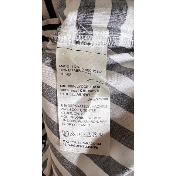 Chicos Long Sleeve Splice Striped Button Up Tunic Top Womens‎ Size 2 US Sz 12/14 - Picture 7 of 7